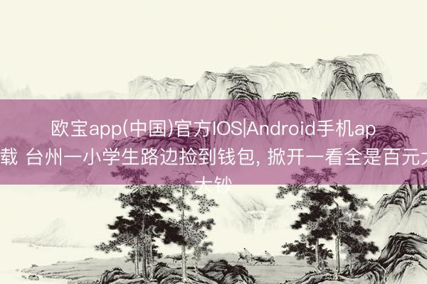 欧宝app(中国)官方IOS|Android手机app下载 台州一小学生路边捡到钱包， 掀开一看全是百元大钞