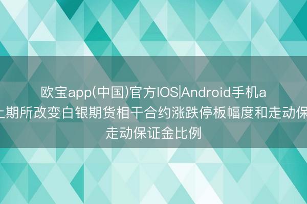 欧宝app(中国)官方IOS|Android手机app下载 上期所改变白银期货相干合约涨跌停板幅度和走动保证金比例