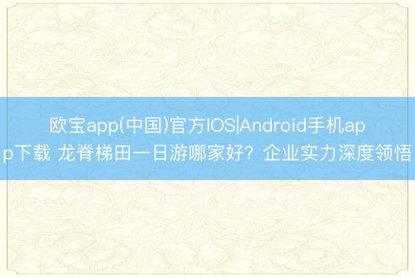 欧宝app(中国)官方IOS|Android手机app下载 龙脊梯田一日游哪家好？企业实力深度领悟