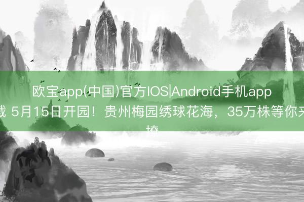 欧宝app(中国)官方IOS|Android手机app下载 5月15日开园！贵州梅园绣球花海，35万株等你来撩