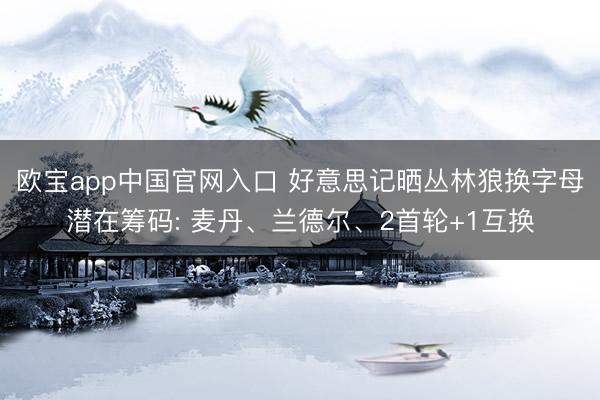 欧宝app中国官网入口 好意思记晒丛林狼换字母潜在筹码: 麦丹、兰德尔、2首轮+1互换