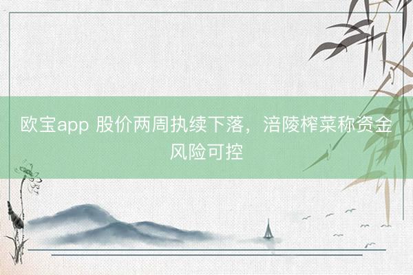 欧宝app 股价两周执续下落,涪陵榨菜称资金风险可控