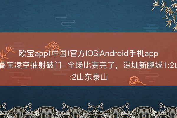 欧宝app(中国)官方IOS|Android手机app下载 胡睿宝凌空抽射破门  全场比赛完了，<a href=