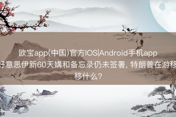 欧宝app(中国)官方IOS|Android手机app下载 好意思伊新60天媾和备忘录仍未签署, 特朗普在游移什么?