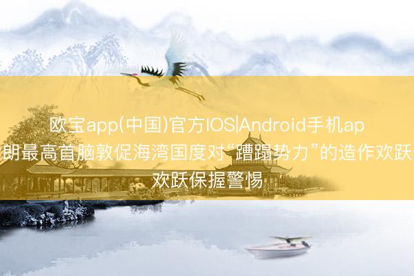 欧宝app(中国)官方IOS|Android手机app下载 伊朗最高首脑敦促海湾国度对“蹧蹋势力”的造作欢跃保握警惕