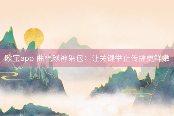 欧宝app 曲棍球神采包：让关键举止传播更鲜嫩