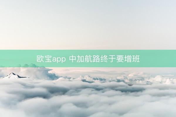 欧宝app 中加航路终于要增班